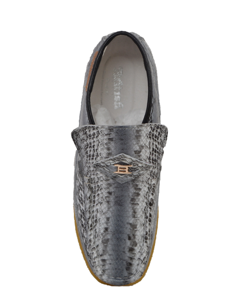 British Walkers BWB Men's Black Snake Skin and Leather Slip On Shoes view 12