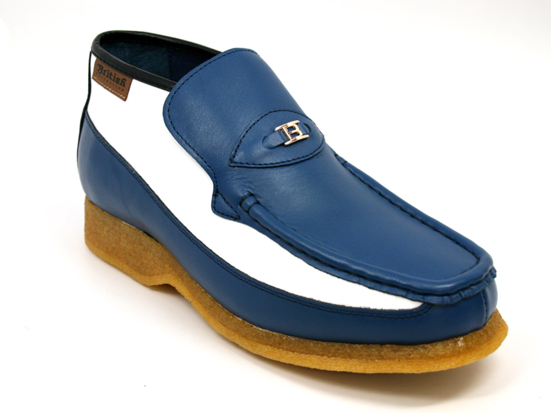 British Walkers Checkers Men's Blue and White Slip On Shoes view 4