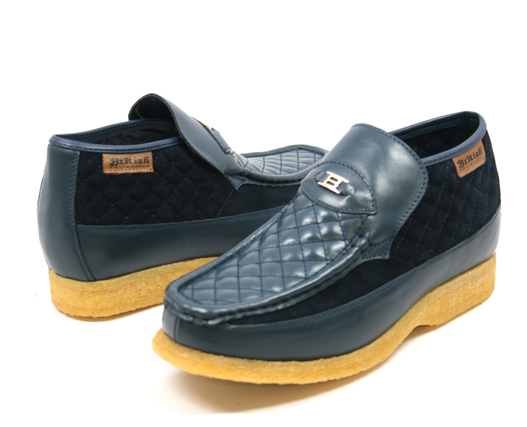 British Walkers Checkers Men's Blue and White Slip On Shoes view 8