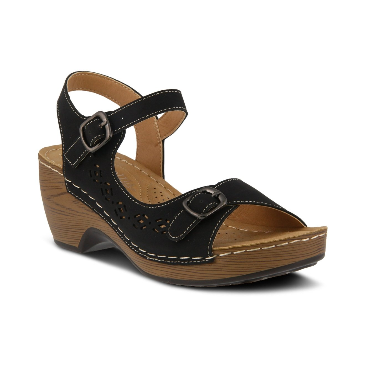 Patrizia Shantay Black sandal, front three-quarter view