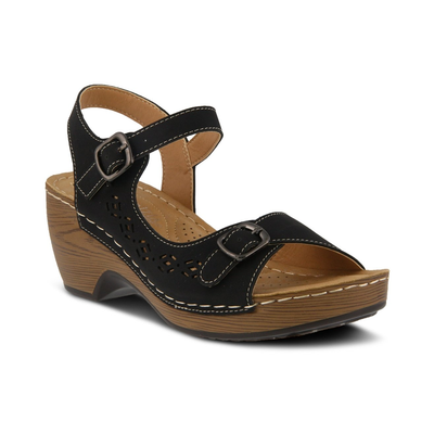 Patrizia Shantay Black sandal, front three-quarter view