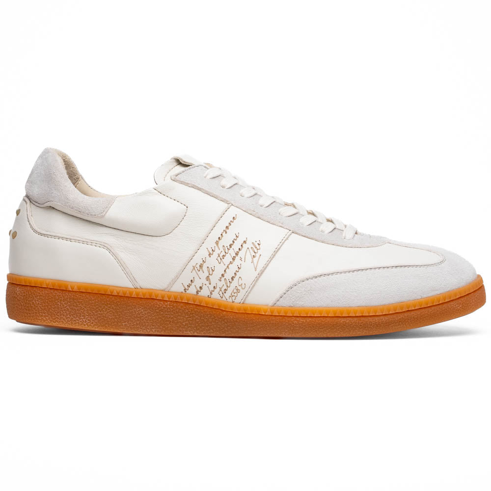 Zelli Italia Men's 65-400-WHT SHIZZO Signature Leather Sneakers, White