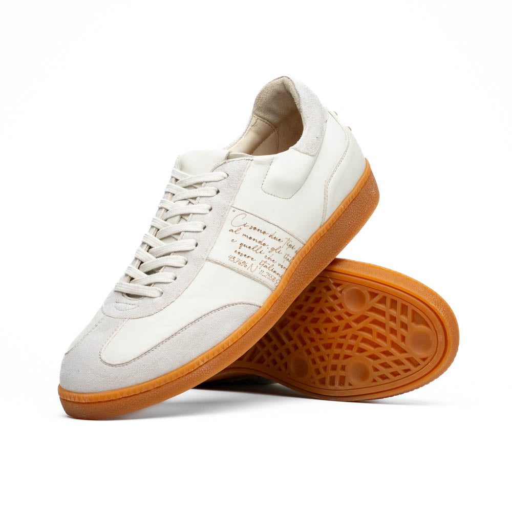 Zelli Italia Men's 65-400-WHT SHIZZO Signature Leather Sneakers, White
