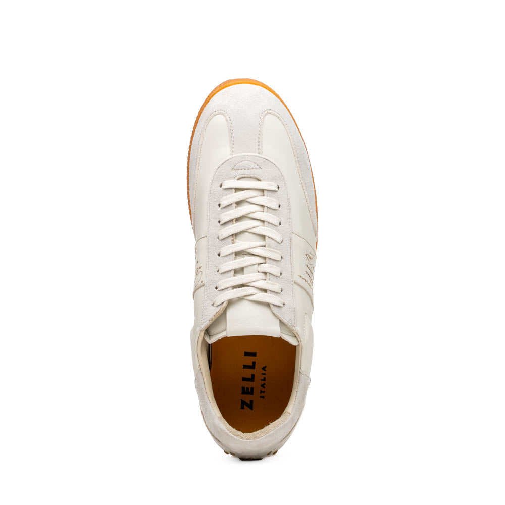 Zelli Italia Men's 65-400-WHT SHIZZO Signature Leather Sneakers, White