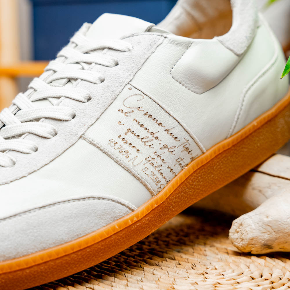 Zelli Italia Men's 65-400-WHT SHIZZO Signature Leather Sneakers, White