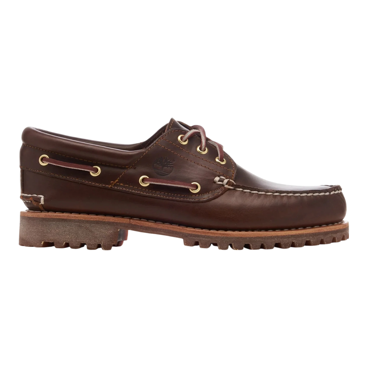Timberland Men's Authentic 3-Eye Lug Handsewn Boat Shoes — Brown – product view 1