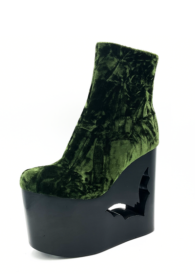 Deadwood Moss Velvet Wedge Boot