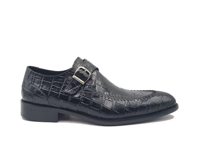 Carrucci Shoes Single Monk Buckle Split Toe Loafer Calfskin Ks47913