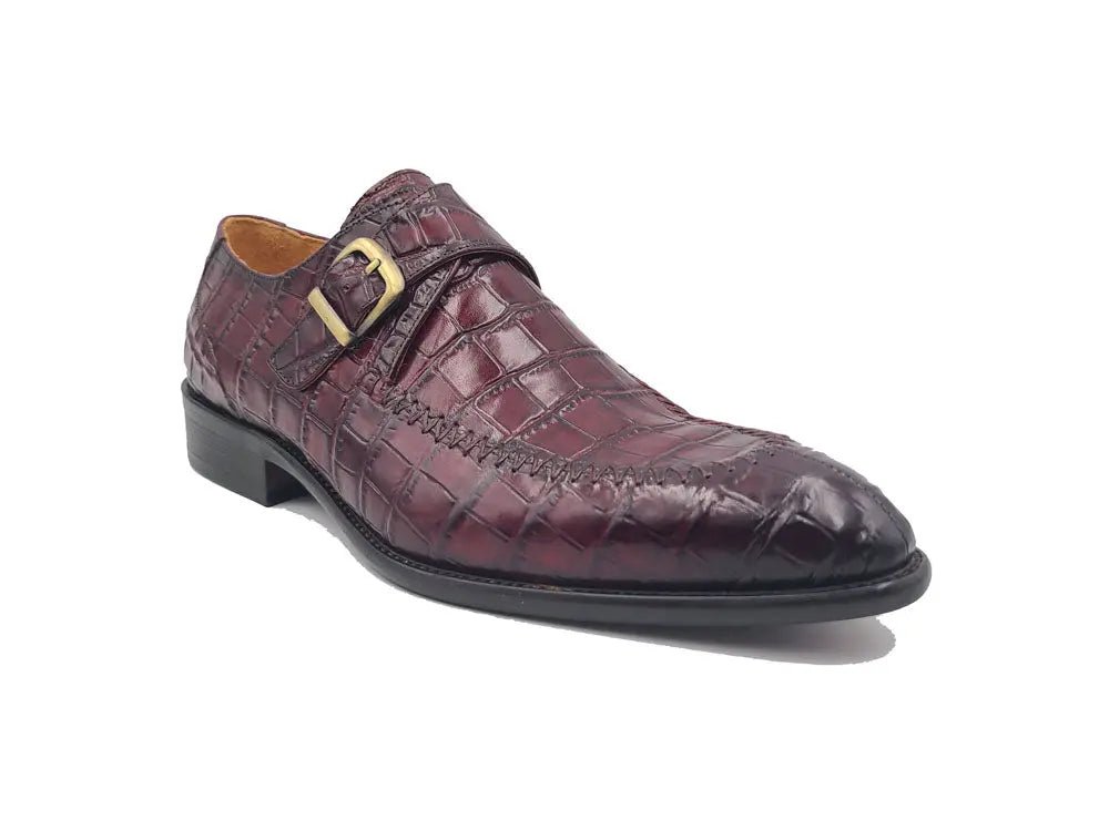 Carrucci Shoes Single Monk Buckle Split Toe Loafer Calfskin Ks47913