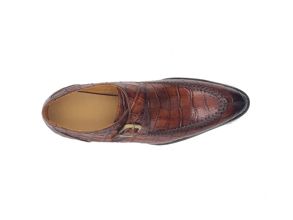 Carrucci Shoes Single Monk Buckle Split Toe Loafer Calfskin Ks47913