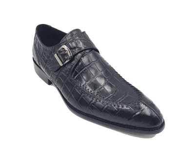 Carrucci Shoes Single Monk Buckle Split Toe Loafer Calfskin Ks47913