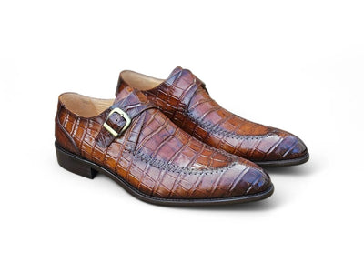 Carrucci Shoes Single Monk Buckle Split Toe Loafer Calfskin Ks47913
