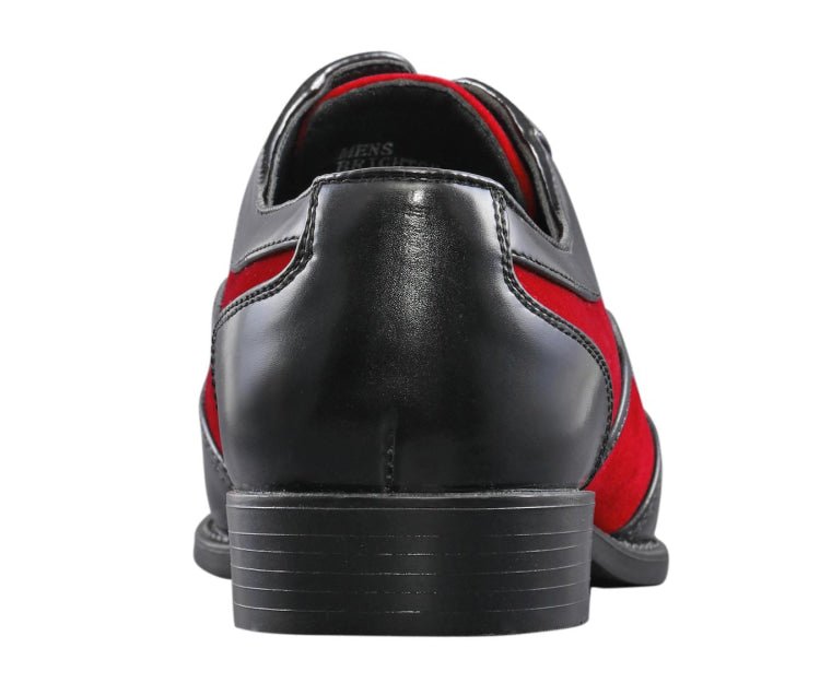 Sio Brighton Men's Red and Black Leather Professional Oxford Shoes
