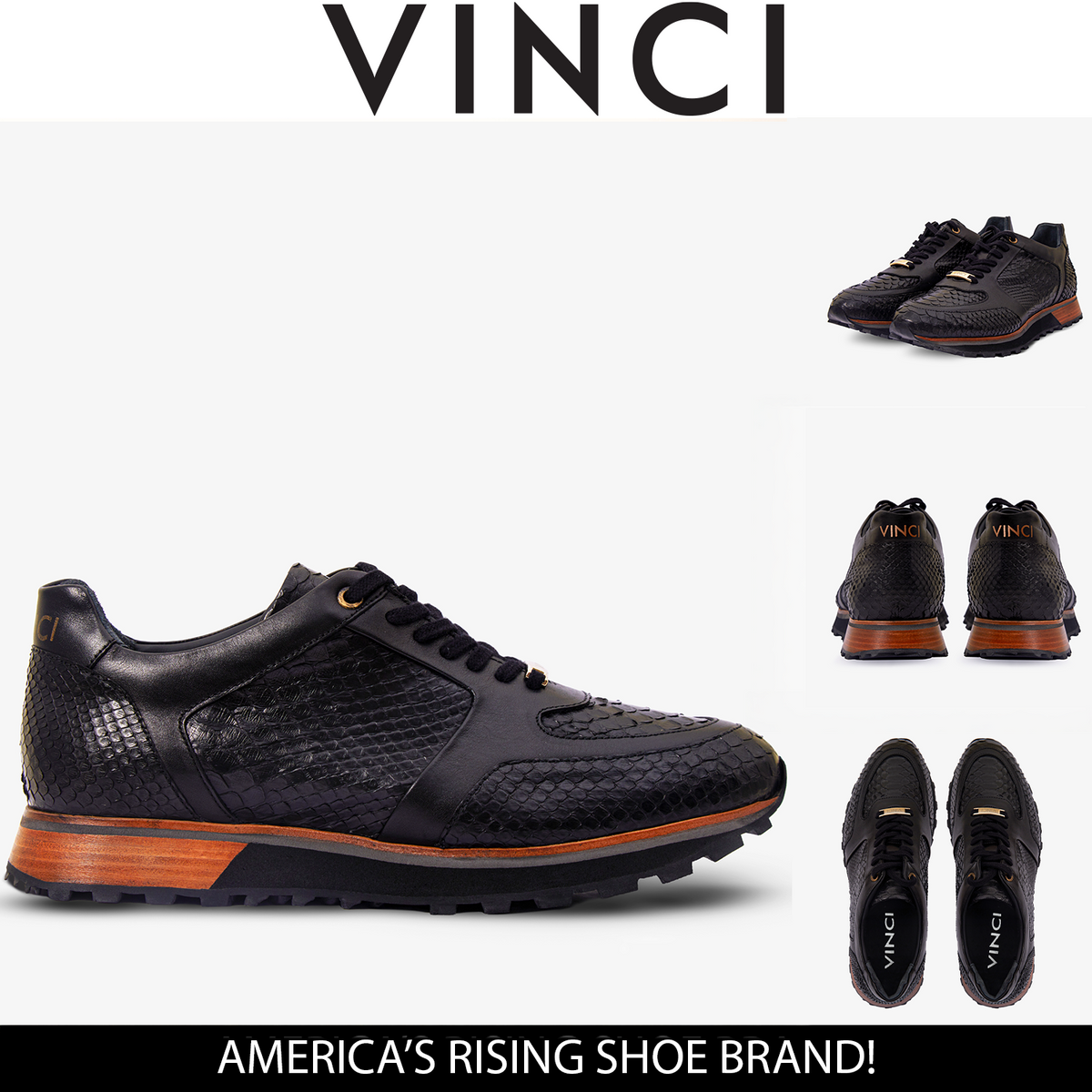 The Boss Pyth Snk Skin Black Men Sneaker
