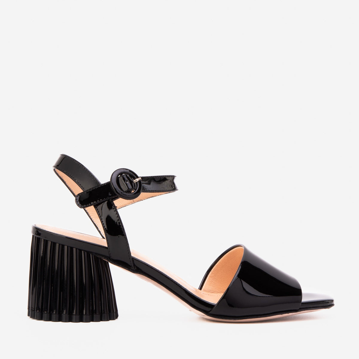 Vinci Leather The Bamba Black Patent Leather Women Sandal – product view 1