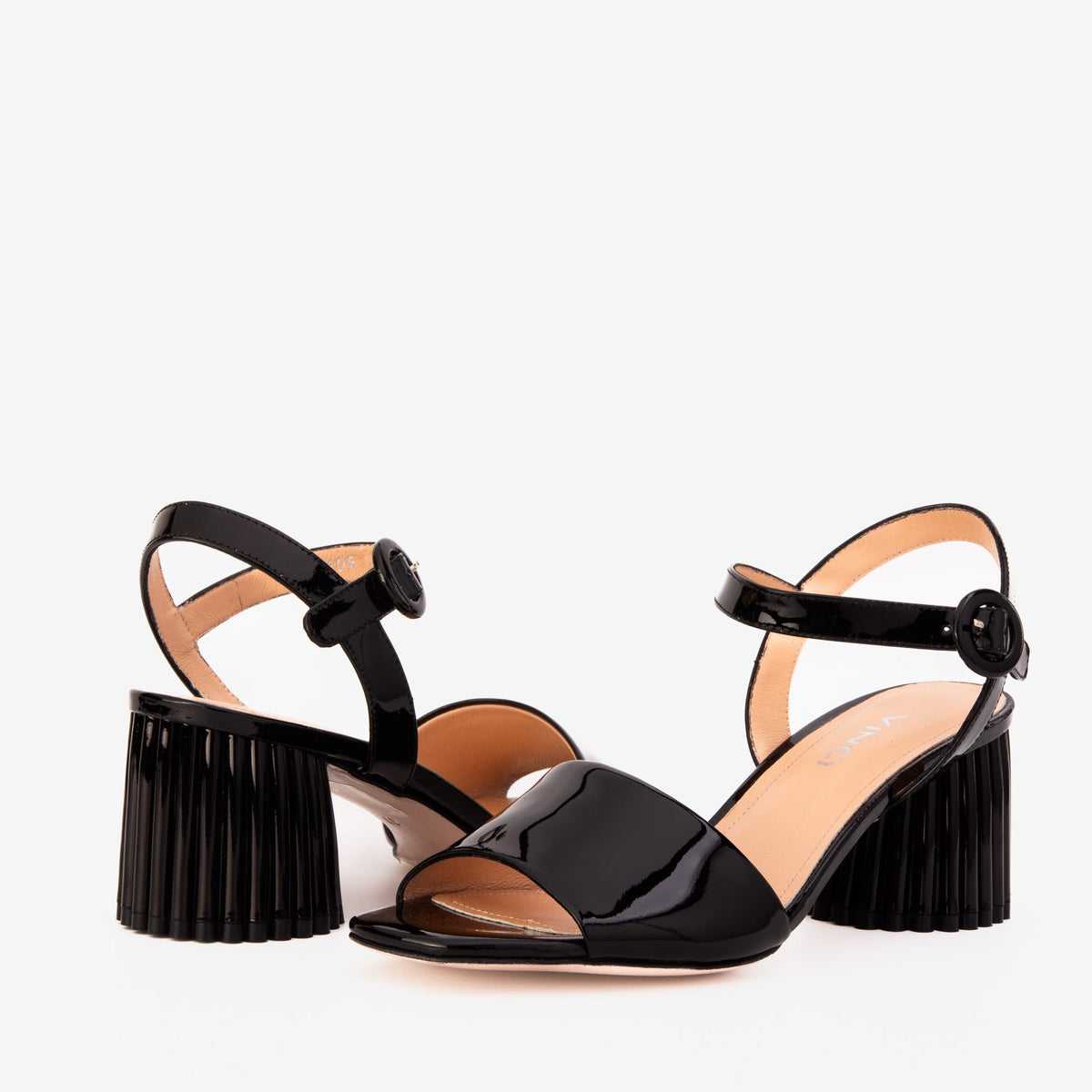 Vinci Leather The Bamba Black Patent Leather Women Sandal – product view 6