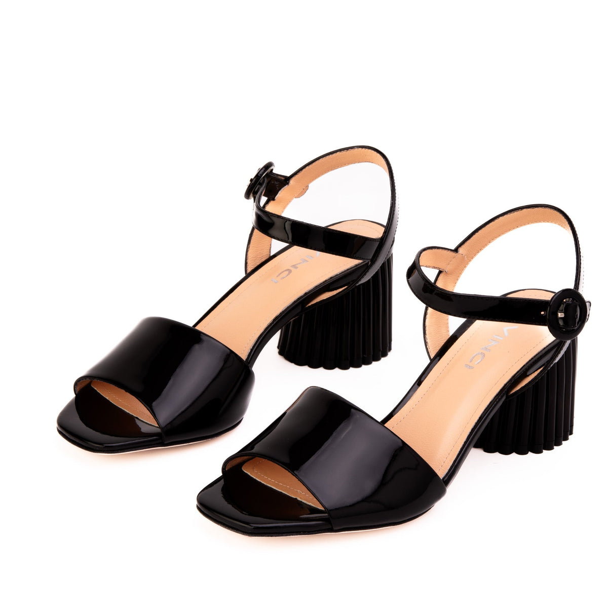 Vinci Leather The Bamba Black Patent Leather Women Sandal – product view 4