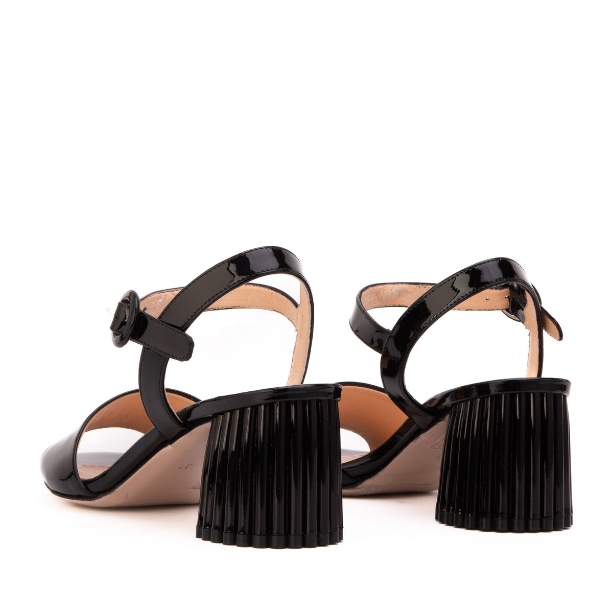 Vinci Leather The Bamba Black Patent Leather Women Sandal – product view 3