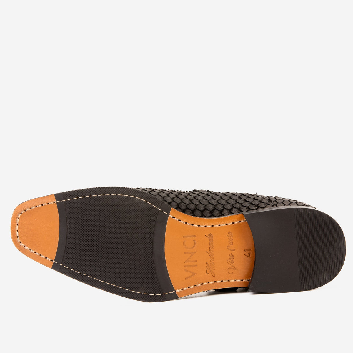 Vinci Leather The Orion Black Snakeskin Pattern Leather Double Monk Strap Men Boot – product view 7