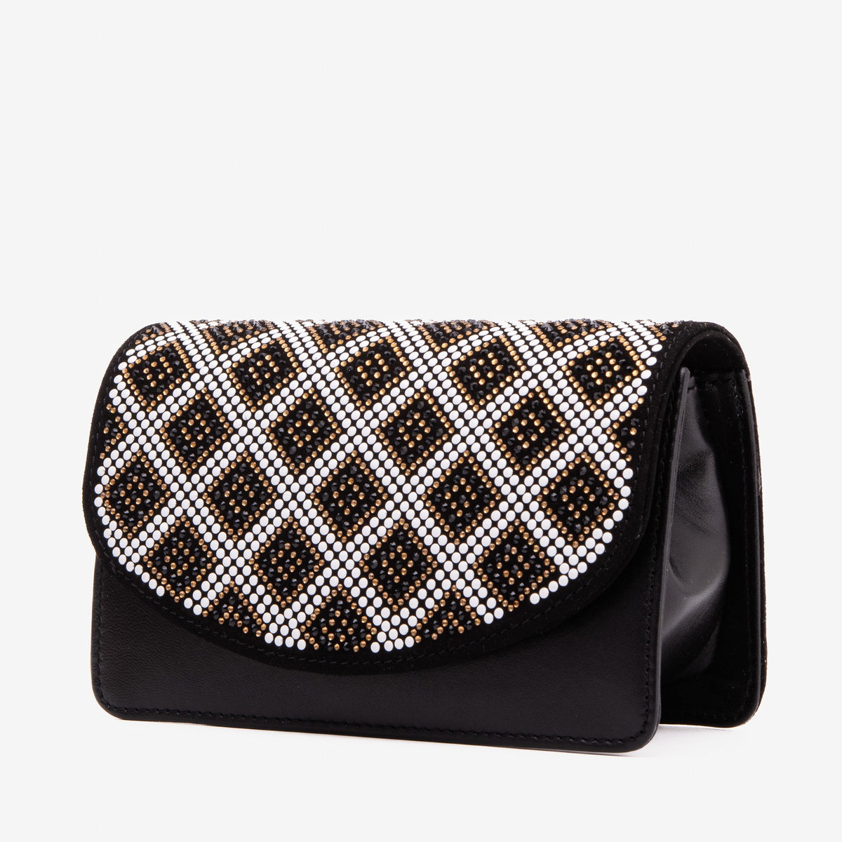 Vinci Leather The Nampula Black Glitter Leather Handbag – product view 1