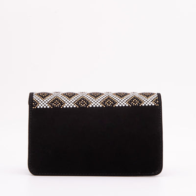 The Nampula Black Glitter Leather Handbag