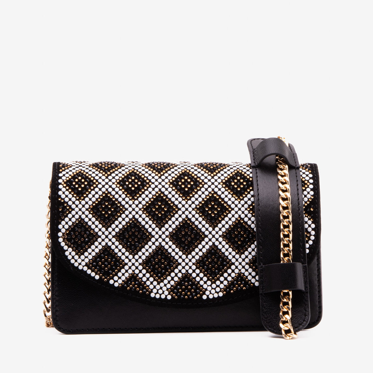 Vinci Leather The Nampula Black Glitter Leather Handbag – product view 2