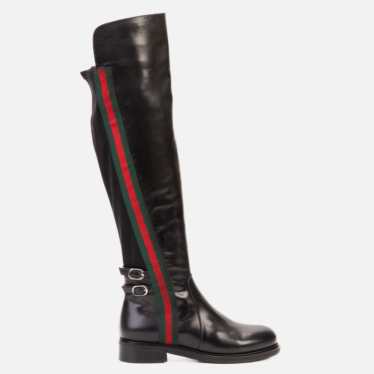 Vinci Leather The Manhattan Luxe Black Leather Knee - High Boot – product view 1