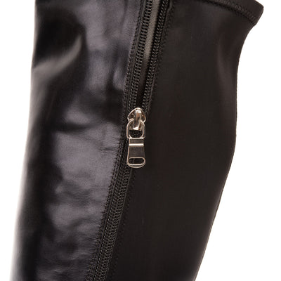 The Manhattan Luxe Black Leather Knee - High Boot