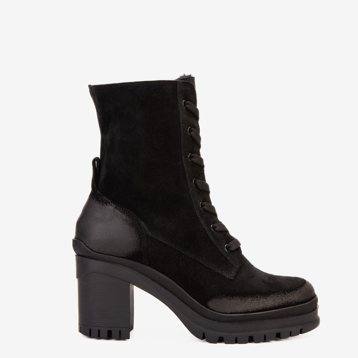 Vinci Leather The Elera Black Leather Block Heel Women Boot – product view 1