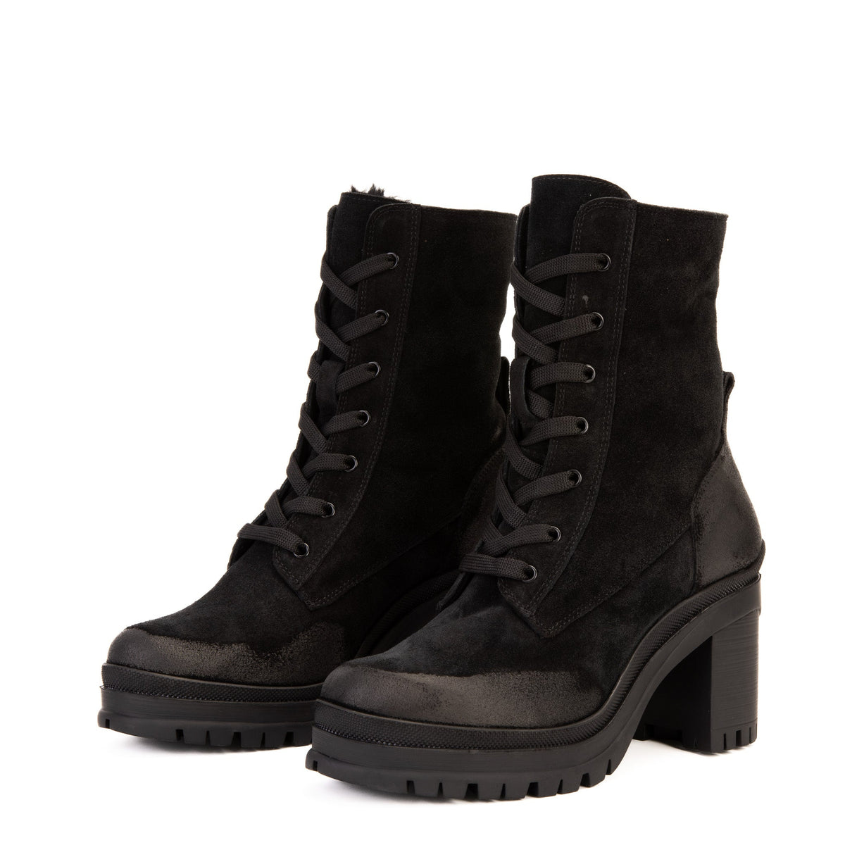 Vinci Leather The Elera Black Leather Block Heel Women Boot – product view 3