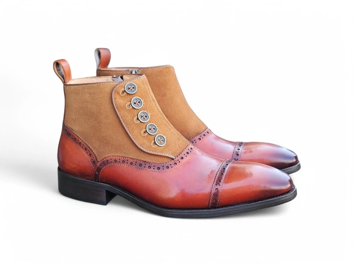 Carrucci Shoes Slip On Cap Toe Boot Premium Suede Leather KB50320SC