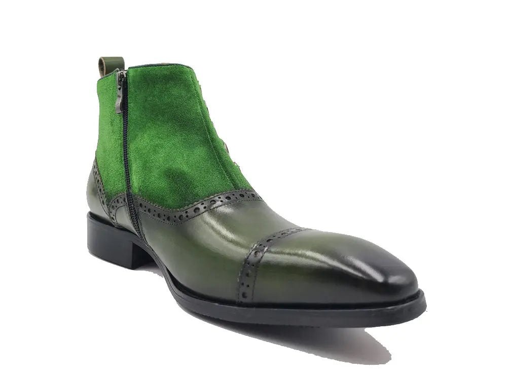 formal emerald green dress short Carrucci Shoes Slip On Cap Toe Boot Premium