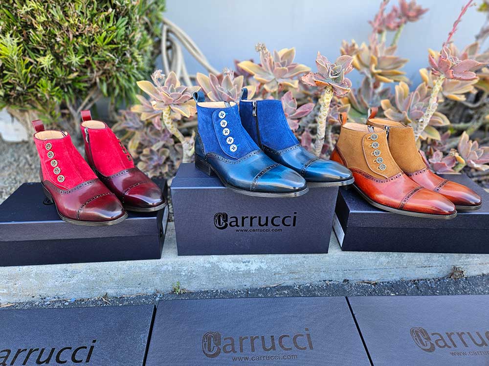 Carrucci Shoes Slip On Cap Toe Boot Premium Suede Leather KB50320SC