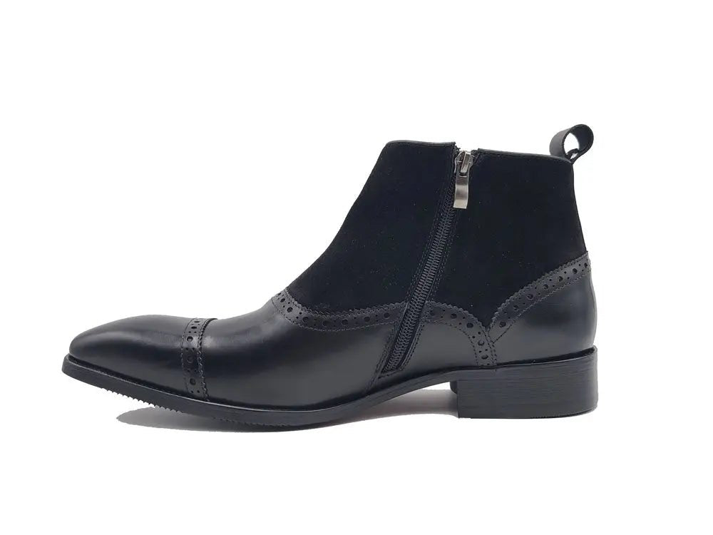 Carrucci Shoes Slip On Cap Toe Boot Premium Suede Leather KB50320SC