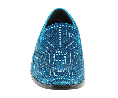 Amali Enzo Teal Slippers — product view 4