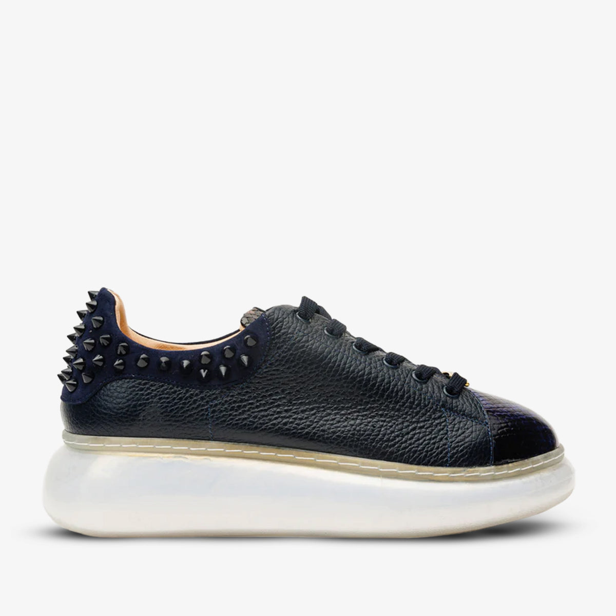 Vinci Leather The Venezia Dark Blue Leather Women Sneaker – product view 1
