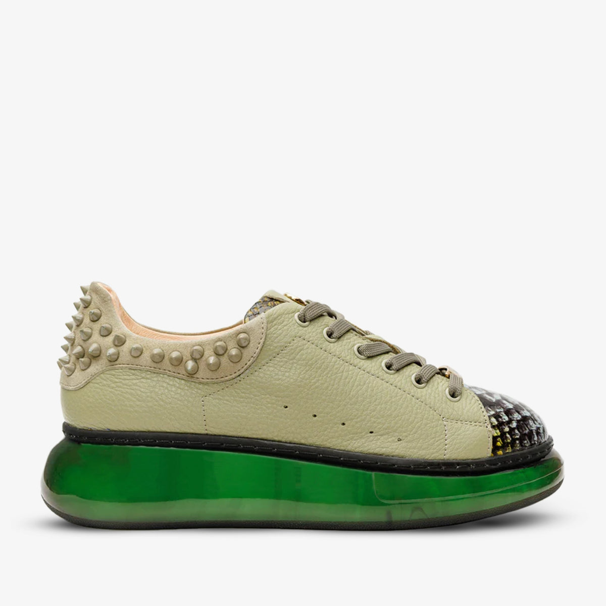 Vinci Leather The Venezia Green Leather Women Sneaker – product view 1