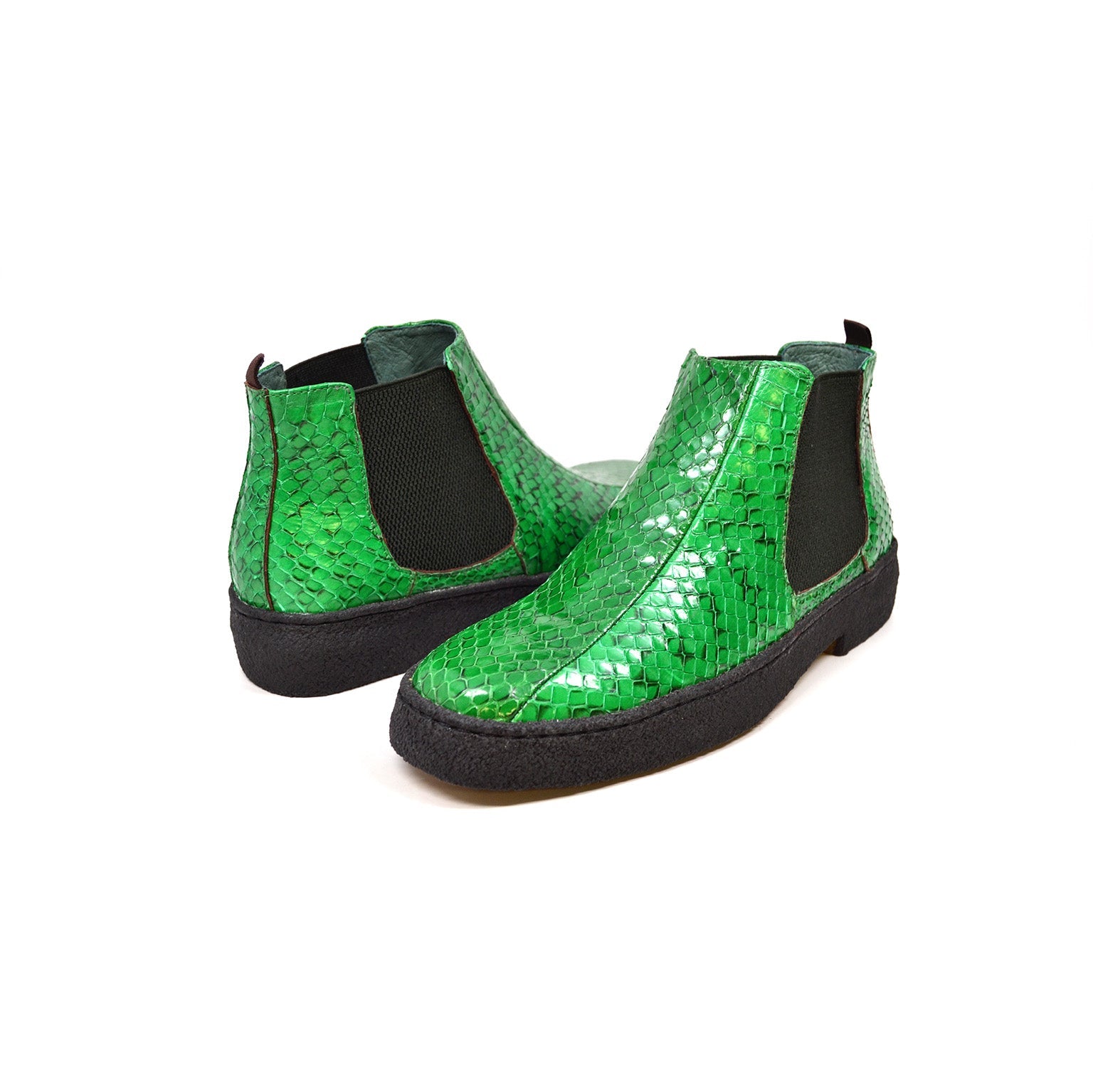 British Walkers Soho Men's Green Snake Skin and Leather Slip On Shoes view 1