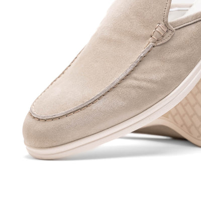 Zelli Italia 06-112-GRY SORO Sueded Italian Goatskin Mule Grey Angled View