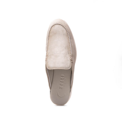 Zelli Italia 06-112-GRY SORO Sueded Italian Goatskin Mule Grey Back View