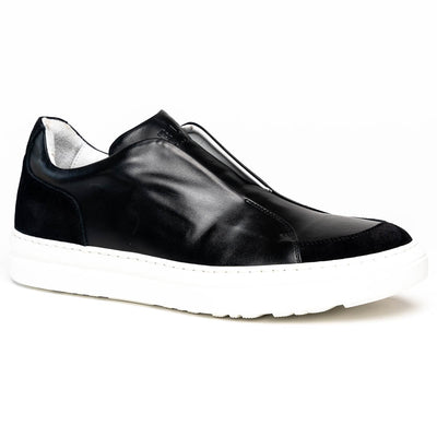 Zelli Italia Men's 65-219-BLK SPETTACOLARE Italian Glove Baby Calf Sneakers, Black