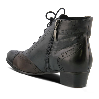 Spring Step Heroic women's black colorway ankle boot, rear three-quarter view