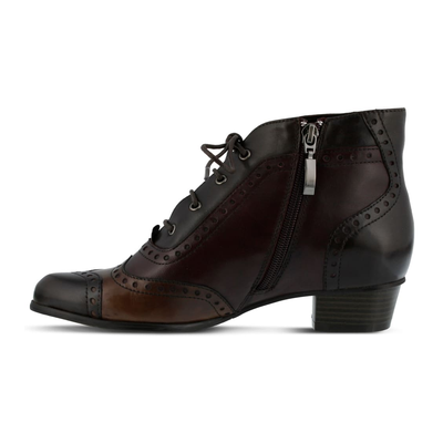 Spring Step Heroic women's brown colorway ankle boot, inner side profile view