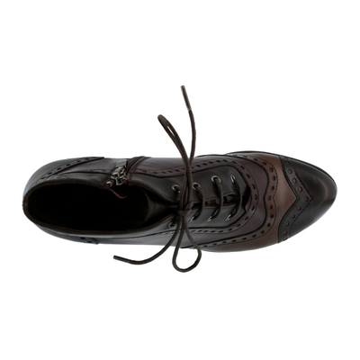 Spring Step Heroic women's brown colorway ankle boot, top view