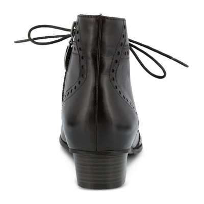 Spring Step Heroic women's brown colorway ankle boot, heel view