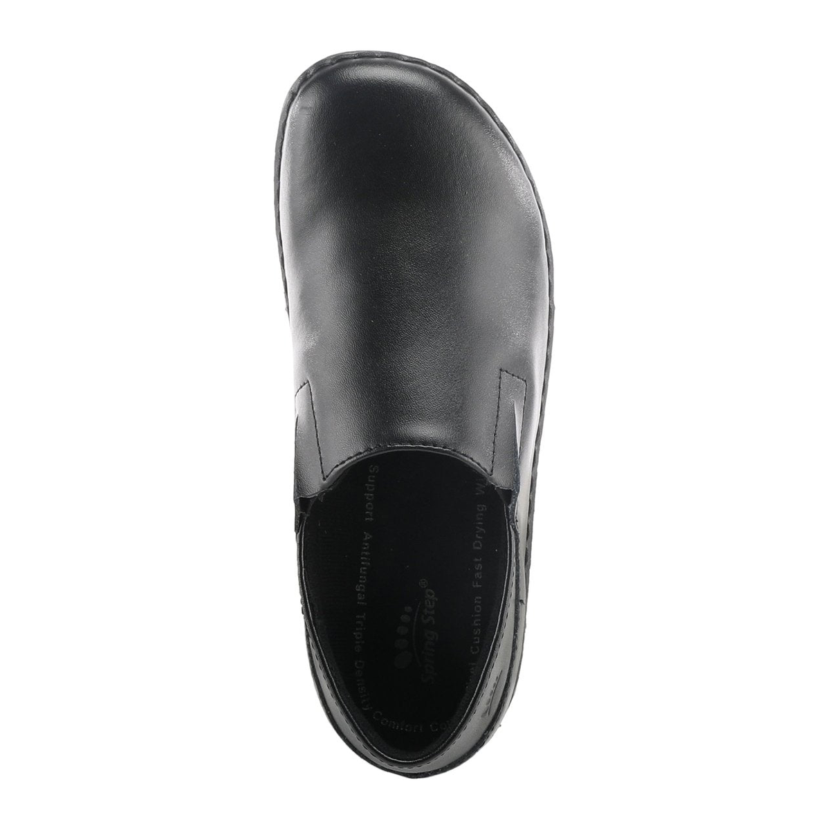 Spring Step Professional Manila women's black slip-on shoe, top view