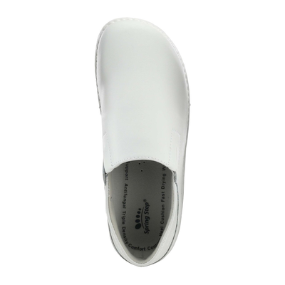 Spring Step Professional Manila women's white slip-on shoe, top view