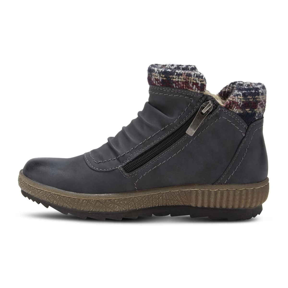 Spring Step Relife Cleora ankle boot in Blue, left-facing side profile