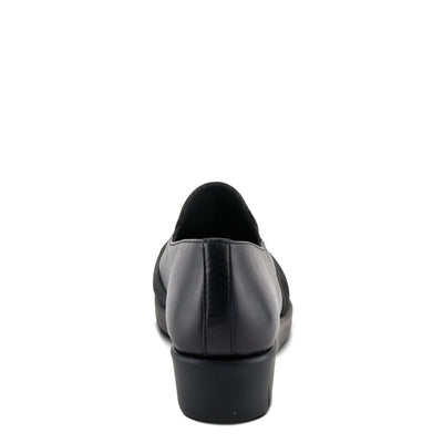 Spring Step Shoes Evzen Women's Modern Black Leather Wedge Slip On Shoes