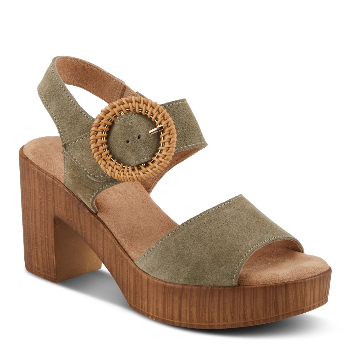 Spring Step Shoes Gamona Women’s Suede Leather Sandals 3.25 Heel